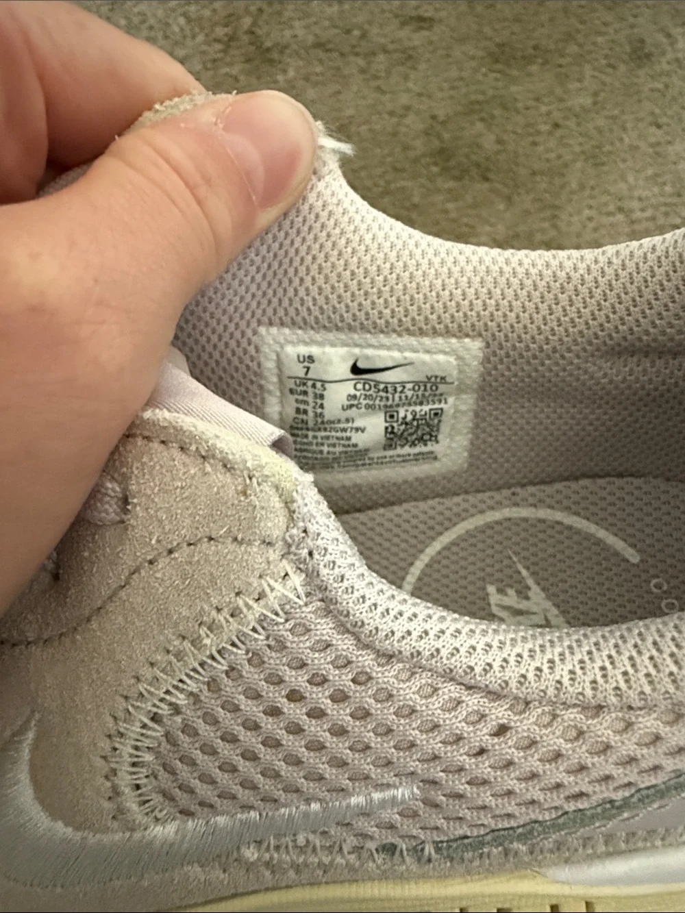 Nike Women's Lace-Up Trainers in Light Taupe with White Soles